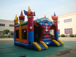 CLOWN COMBO 6X5.5 JUMPING CASTLE COMBO WITH SLIDE AND POP UPS AGES 3 TO 12