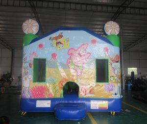 SPONGE BOB V2  5IN 1 COMBO 4.5X4.5M JUMPING CASTLE HIRE SYDNEY