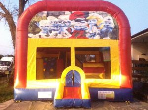 SMURFS 5IN 1 COMBO 5X5M JUMPING CASTLE HIRE SYDNEY