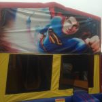 SUPERMAN 5IN1 COMBO SLIDE POP UPS OBSTACLE & BASKETBALL HOOP 5X5 M AGES 3 TO 12